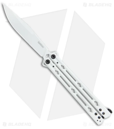 Kershaw Stormtrooper White Lucha Balisong Butterfly Knife (4.5" White) Blade HQ