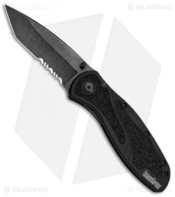Kershaw Blur Tanto Assisted Opening Knife Black (3.375" BlackWash Serr)