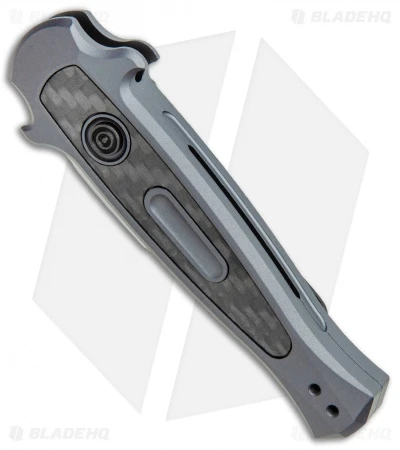 Kershaw Launch 12 Mini Stiletto Automatic Knife Gray/CF (2.5" Stonewash) 7125GRY - Image 2