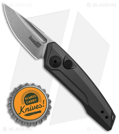 Kershaw Launch 9 Automatic Knife Drop Point Gray Aluminum (1.8" Stonewash) - Image 4