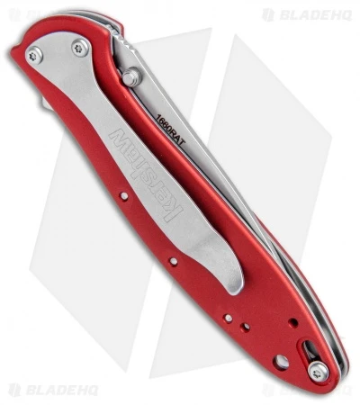 Kershaw Leek Assisted Opening Liner Lock Knife Red Snap On (3" Bead Blast) - Image 3