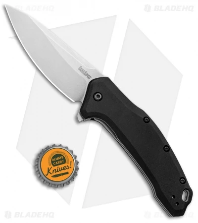 Kershaw Link Drop Point Knife Black (3.25" M390 Stonewash) 1776BLK - Image 4