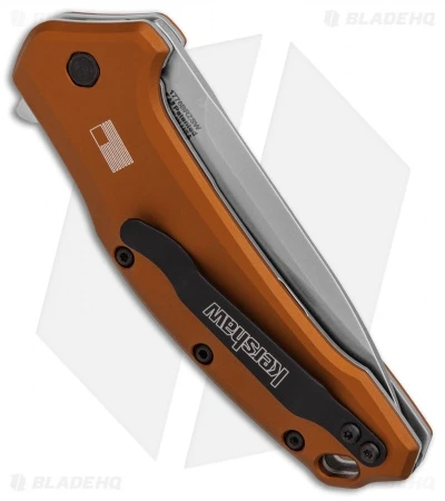 Kershaw Link Drop Point Knife Flat Dark Earth Aluminum (3.25" Stonewash) - Image 2