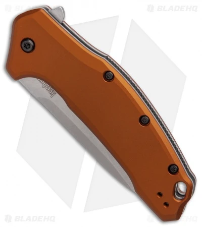Kershaw Link Drop Point Knife Flat Dark Earth Aluminum (3.25" Stonewash) - Image 3