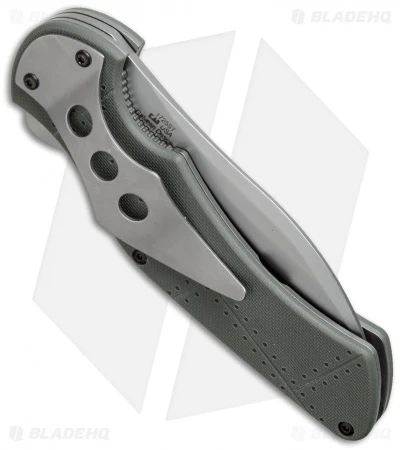 Kershaw Junkyard Dog II Liner Lock Knife Gray G10 (3.75" Bead Blast Serr) 1725ST - Image 3