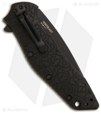 Kershaw Kuro Tanto Assisted Opening Knife (3.125" Black Serr) 1835TBLKST - Image 2